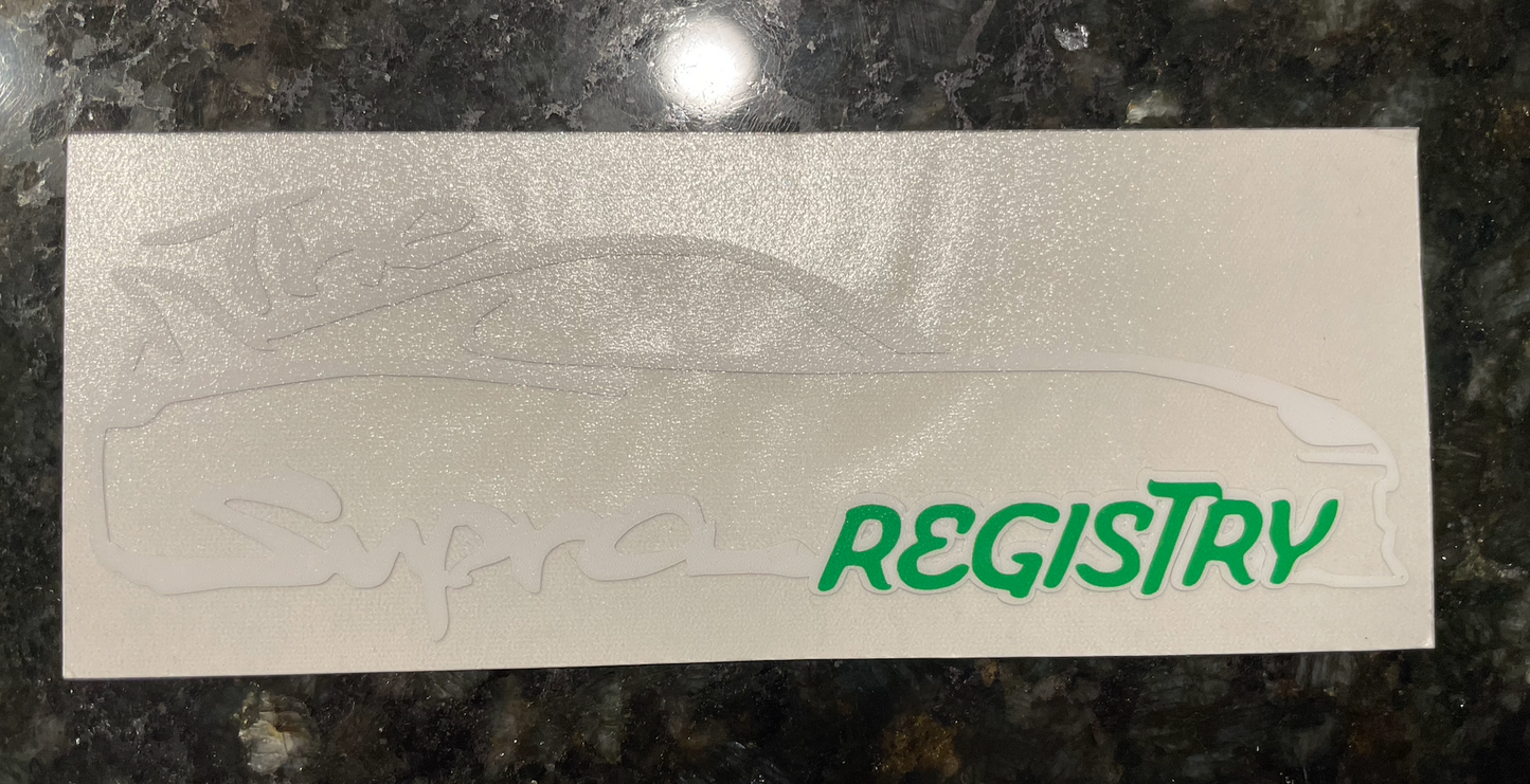The Supra Registry Decal