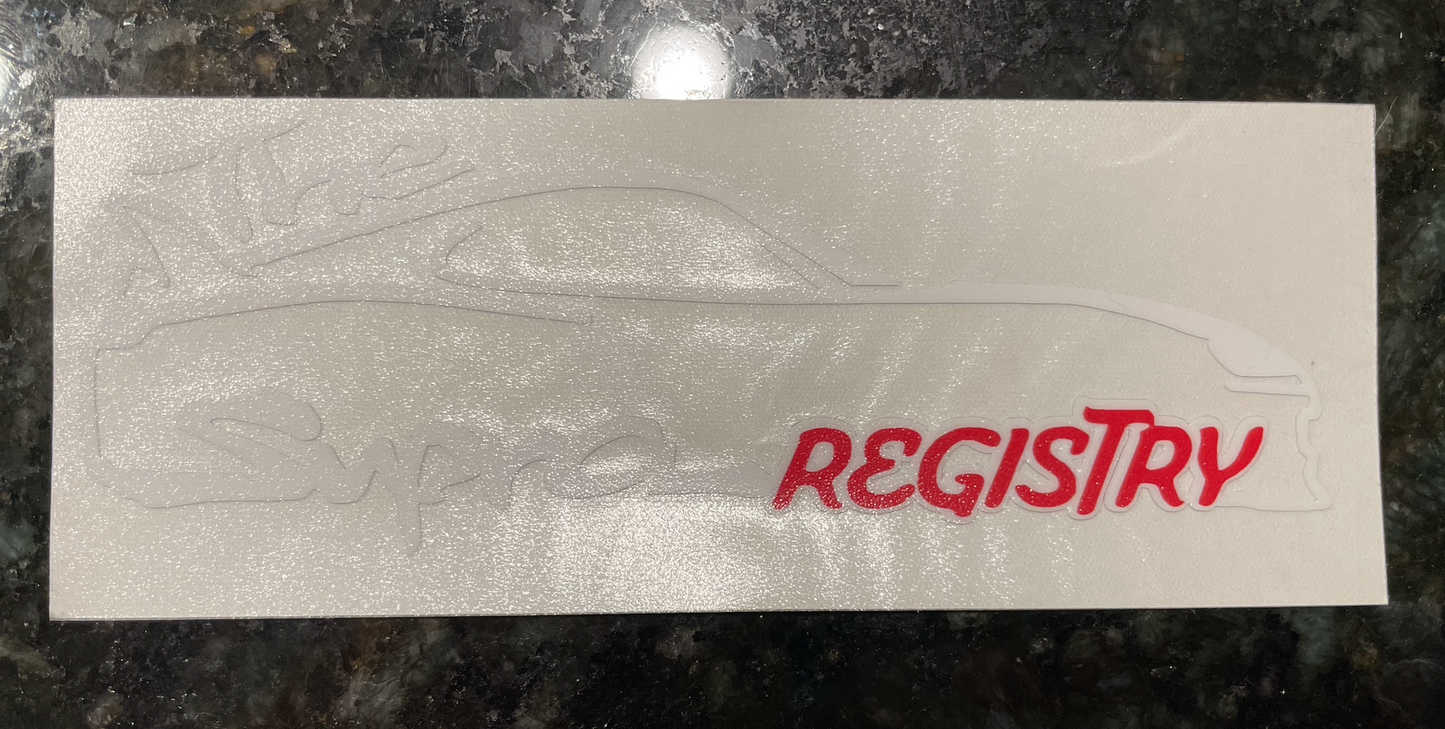 The Supra Registry Decal