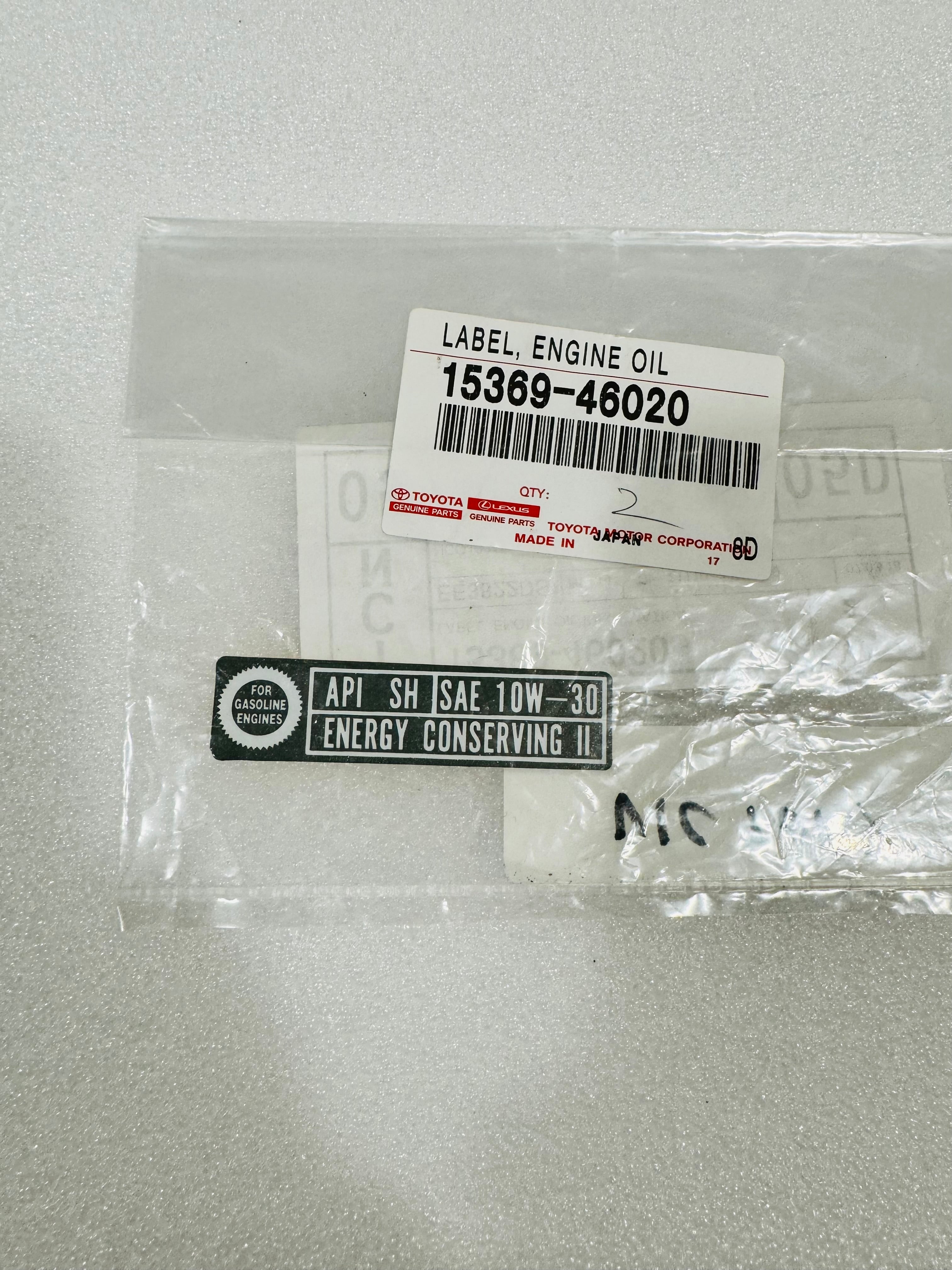 15369-46020 engine oil label – SupraMerch