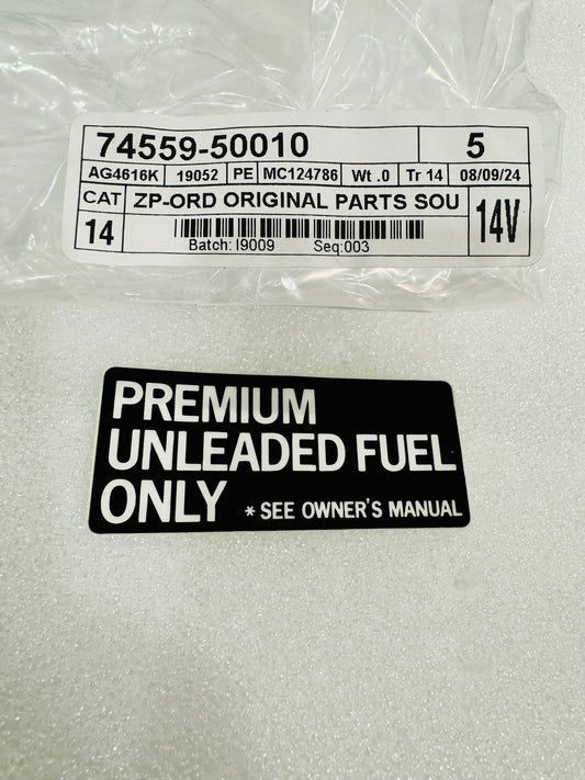 74559-50010 Fuel Lid Label